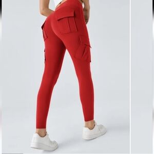 High Waisted Cargo Pocket Skinny Yoga Leggings Halara